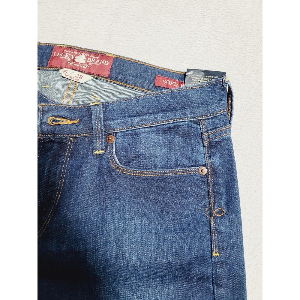 Lucky Brand Women’s Sofia Boot Jeans Size 6/28 Dark Wash 32” Inseam Bootcut NWT - Picture 8 of 16